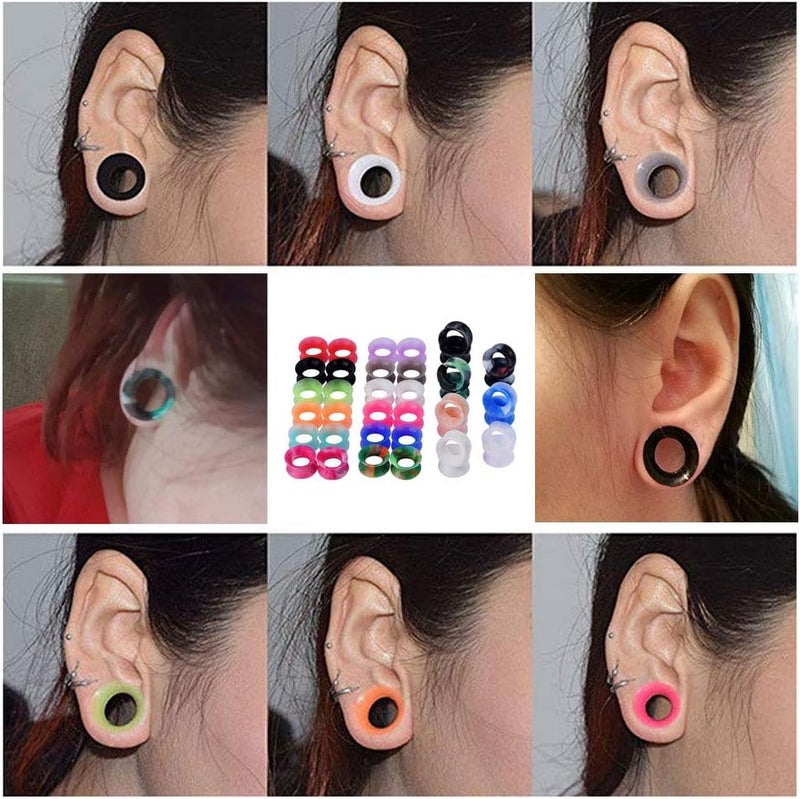 Oyaface 2 PC Extra Soft Silicone Flexible Ear Skin Tunnels Plugs Expanders Gauges Hollow Body Piercing 8G-25mm - Image 4